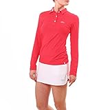 Sportkind Mädchen & Damen Tennis, Golf, Segeln, Funktions Poloshirt Langarm, UV-Schutz UPF 50+, atmungsaktiv, pfirsich, Gr. L