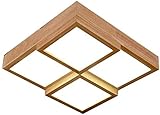 SongDeYTT Kronleuchter Led Massivholz-Decken-Lampe Wohnzimmer-Schlafzimmer-Lampe Geometrische Quadratische Lampe Embedded, Stufenloses Dimmen/Dreifarbiges L