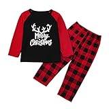 Weihnachtspyjama-Set für die ganze Familie, rotes Büffelkariert, Weihnachten, Urlaub, Nachtwäsche, Jammies, Kleidung, langärmeliges Pyjama-Set, Style 01, 4-5 J