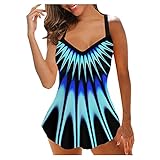 YLLQXI Damen Tankini Set Bauchweg Bikini Set Damen Swimsuit Zweiteiliger Bademode mit Hot Pants Badekleid Bikini Hose Oberteile und Badeshorts Hawaii Tankini Badeanzug Beachwear Zweiteiler B