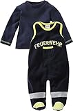 Schnizler Unisex Baby Strampler Set Nicki, Feuerwehr, 2 - tlg. mit Langarmshirt, Oeko - Tex Standard 100, Gr. 56, Blau (marine 11)