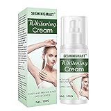 Whitening Cream,Underarm Whitening Cream, Aufhellende Creme für dunkle Haut, Hals, empfindliche Bereiche, Ellenbogen, innere Oberschenkel,