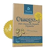 Testa Omega-3 Algenöl - 250mg DHA - Pflanzlichen Omega-3 - Reines und Veganes - viel gesünder als Fischöl - 60 Kapseln (1 Verpackung)