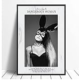 YUUV Ariana Grande Dangerous Woman Album Pop Music Poster Prints Canvas Wall Picture for Home Room Decor(23.62X35.43 In) 60X90 cm F
