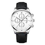 Uhren Herren Sale,IFOUNDYOU Armbanduhren Männer Mode Militär Edelstahl Analoges Datum Sport Quarz Armbanduhr Lederarmband Valentinstag Jubiläum Geburtstag Geschenk (Gold Edelstahl, Free) Sp