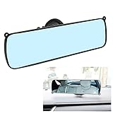 Auto Rückspiegel mit Saugnapf, 360 ° Verstellbarer Universal Panorama Anti Blend Blau Glas Große Vision Auto Innen Rückspiegel, für Car Auto Boat SUV