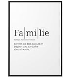 Papierschmiede® Definition: Familie | A4 | Poster für Wohnzimmer, Schlafzimmer, Küche, Esszimmer | Wandbild Geschenk Wanddeko - ohne R