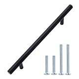 Amazon Basics - Europäischer Steggriff, Möbelgriff (9,5 mm Durchmesser), Länge: 18,74 cm (Lochmitte zu Lochmitte: 12,7 cm), Matt-Schwarz, 10er-Pack