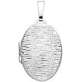 Jobo Damen Medaillon oval 925 Sterling Silber mit Struktur für 2 F