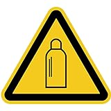Aufkleber Warnung vor Gasflaschen gemäß ASR A1.3/ BGV A8, Folie selbstklebend 10cm (Warnschild, Gasflasche) praxisbewährt, w