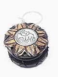 Elefant Schlüsselanhänger Schlüsselring Handarbeit Reißverschluss Tasche Holz Größe Kokosnuss Muschel Dekoration Metallschild (Münze und Mini-USB) 7,6 x 2,5