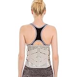 Lordosenstütze Rückenstütze Für Männer Frauen 3D-Taillentrainer Für Heben,Rückenschmerzen,Ischias,Skoliose,Bandscheibenvorfall Ergonomische Rückengurte (Color : Gray, Size : XXL)