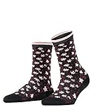 ESPRIT Damen Romantic Flower W SO Hausschuh-Socken, Schwarz (Black 3000), 39-42