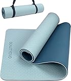 Yogamatte Rutschfest mit Tragegurt, 8mm Extradick Yoga Matte, TPE Schadstofffrei Sportmatte für Zuhause oder Draußen, Fitnessmatte für Yoga Pilates Workout, Gymnastikmatte Doppelseitig