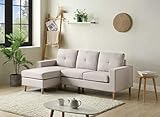 Kays Sofa Couch Ecksofa Schlafsofa Schlafcouch Eckcouch 3-Sitzer-Sofa Mit Lounge Osmanische Linke Und Rechte Seite Stoff Eck-Schlafsofa L-Form Sofa Sofa Für Zuhause - Beig