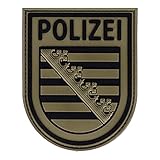 RescPol Rubberpatch Polizei Sachsen - steingrau/