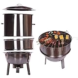 GAOJINXIURZ Holzkohle Grill Grillkamin Backofen Grill, Holzkohle Smoker, Rotisserie Roaster, Heavy Duty-Runde Barbecue Grill for Outdoor-Küche, Q