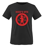 Comedy Shirts - Goku's Gym no Playin 100% Saiyan - Mädchen T-Shirt - Schwarz/Rot Gr. 110-116