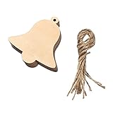 FWQW 10 Stück Holz Weihnachtsbaum Hängende Ornamente, Rustikale Holz Hängende Dekor Weihnachten Hochzeit DIY Handwerk Bunting Dekoration Mit S