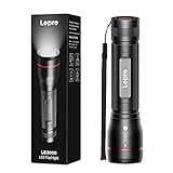 Lepro Extrem Hell LED Taschenlampe, LE3000 OSRAM P9 Taschenlampen, IPX4 Wasserdicht Zoombare Handlampe mit 5 Modi, Taktische Taschenlampe für Camping, Outdoor, W