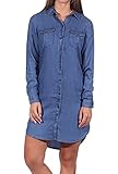 VERO MODA Damen Shirt-Kleid Silla Langarm 10247715 medium Blue Denim L