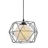 Lampe Schlafzimmer, EYLM Lampenschirm Hängelampe,E27 Vintage Pendellampe mit LED Lampe,Lampen Wohnzimmer Hängend, geeignet für Café, Bar, Küche, Esszimmer und Schlafzimmer(22cm)