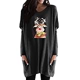 Weihnachten Pulli Damen Shirt ohne ärmel Damen gebrauchte Kleidung t Shirt rot fillamoda Damen modische Oberteile Damen Sport Tshirt Frauen Winter Oberteile Damen Weisse Bluse D