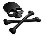 Metall Emblem Aufkleber Skull with Bones / Totenkopf mit Knochen Schw