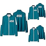 AITER Sweatshrit Damen Squid Game Jacke Squid Game Uniform Cardigan Pullover Squid Game 001 067 456 218 240 Drucken Langarmshirt Frauen Reißverschluss Sportbekleidung Outdoor Outw