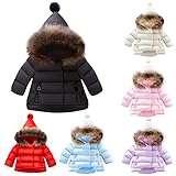 ROMIDA Fleecejacke Kinder Jungen Mädchen Mode Plüschjacke Winterjacke Warm Teddy Fleece Dick Hoodie Reißverschluss Gepolsterte Kapuzenjacke Parka Jack