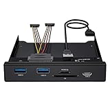 BYEASY USB 3.0 Front Panel 3,5 Zoll, SuperSpeed 5 Ports Frontplatte für 3,5 Zoll Laufwerke mit 2 USB 3.0, SD/TF Kartenleser, Typ C Anschluss für 3,5” Bucht Computergehäuse Frontschacht Mainb