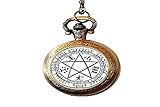 Alucard Amulett Pentagramm Glas Kunst Foto Taschenuhr Halskette Herren Damen Schmuck