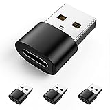 USB c adapter, HYC 4 STÜCK USB C Buchse auf USB 2.0 Stecker Adapter Kommt mit Aufbewahrungsbox，für MacBook Pro 2015/2013, MacBook Air 2017/2015, Samsung Galaxy Note 20 S21 FE Plus, Powerbanks(Schwarz)