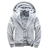 DRESCOKLJ Gefütterte StrickjackeHerren Dickes Warmes Sweatshirt Aus Wolle FürHerren Full Zip Hoodie Winter Lässige Fleece-Straßenjacke Fleecejacke Sweatjacke Kapuzenpullover mit Reiß