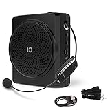 SHIDU Tragbarer Sprachverstärker mit UHF Mikrofon-Headset, Mini Bluetooth Pa Lautsprecher, wiederaufladbarer 16W 2200mAh Personalverstärker für Lehrer, Reiseleiter, Yoga, Training, Besprechung