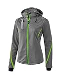 Erima Damen Softshelljacke Function, Grau Melange/Green Gecko, 42