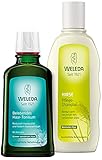 WELEDA Haarpflege Naturkosmetik Set - Belebendes Haar-Tonikum zur Vermeidung von Haarausfall und Förderung von Haarwachstum + Hirse Pflege Shampoo für die sanfte Reinigung von Haar und Kop