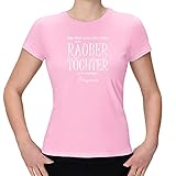 T-Shirt Mehr Räubertöchter, weniger Prinzessin Kinderfilme 15 Farben XS-3XL Lönneberga Lindgren Räuber Hotenplotz Pippi Langstrumpf, Farbe:rosa/Light pink - Logo Weiss, Größe:L