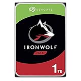 Seagate IronWolf 1 TB HDD, NAS interne Festplatte, 3.5 Zoll, 5900 U/Min, CMR, 64 MB Cache, SATA 6 Gb/s, silber, inkl. Datenrettungs-Service, ST1000VN002