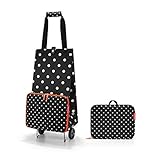 reisenthel foldabletrolley HK7051 mixed dots – Faltbarer Trolley mit 30l Volumen zum Einkaufen – Einklappbare Räder – B 29 x H 66 x T 27