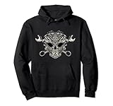 Totenkopf Motorblock Werkstatt Schraubenschlüssel Biker Pullover H