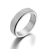 Edelstahl Matt Polish Finished Drehbare Paar Ring Schmuck Geschenk Ehering 5 Silber, DTTX001, 8