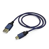 Hama Controller Ladekabel für PS4, „High Quality“, 2,5 m (extra langes Kabel, microUSB-Anschluss, vergoldete Stecker) Aufladekab