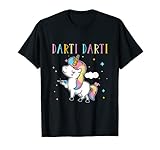 Darti Darti Einhorn Unicorn Darts Dart Spieler Kinder Frauen T-S