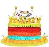 Tortenfiguren,Pikachu Tortendeko Spielzeug,Pikachu Figuren set,10 Stück MiniFiguren Cake Topper,Pokemon Spielzeug Party Kuchen Dekoratives Set,Figur Geburtstagsgeschenk