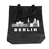 Starlet24 Berlin Jutebeutel Hipster Tasche Shopper Stofftasche Einkaufstasche Freizeittasche Beutel Souvenir Andenken Einkaufsbeutel #100927 Schw