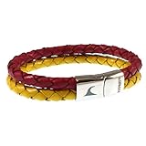 WAVEPIRATE® Echt Leder-Armband SWELL F Himbeere Gelb 23 cm Edelstahl-Verschluss in Geschenk-Box Surfer Damen H