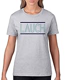 Comedy Shirts - Lauch - Damen T-Shirt - Graumeliert/Türkis-Lila Gr. XS