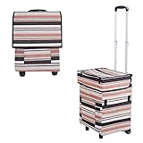Falytemow Faltbarer Einkaufstrolley mit Rädern Oxford Trolley Tasche für Eink