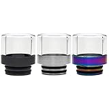 DrafTor 810 Drip Tip, Glas Edelstahl Drip Tip Mundstücke für TFV8, TFV12, TFV8 Baby, Kein Nikotin (3 Stücke)